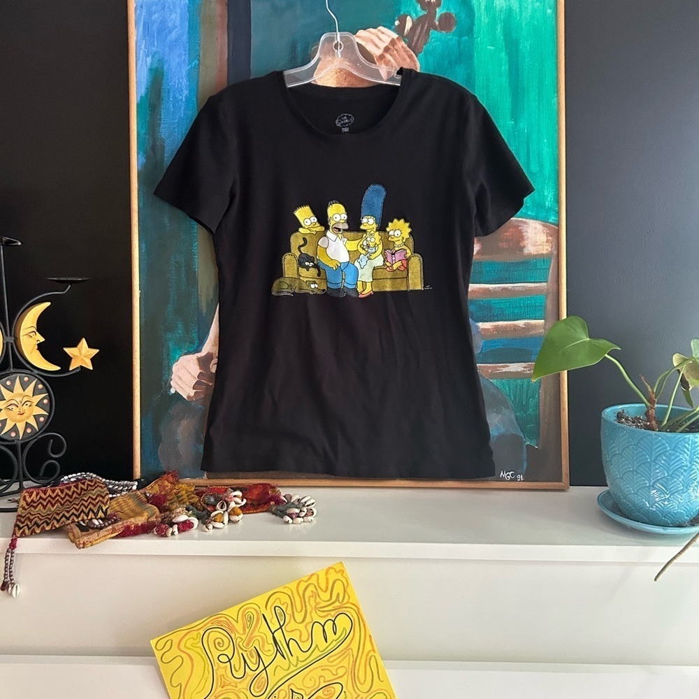 The Simpsons Black Cartoon Family Graphic Tee Small - Picture 6 of 14